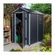 Airevale 6x4 Dark Grey Apex Shed Plastic Garden Storage Lockable - Rowlinson