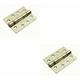 2x pair 102 x 76 x 3mm Ball Bearing Hinge Square Electro Brass Interior Door