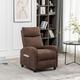 Furniture One - Pushback Velvet Massage Armchair Chair - Brown