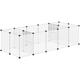 Pawhut - Pet Playpen, 18 Panels diy Small Animal Cage, for Guinea Pigs, Hegehogs - White