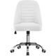 Yaheetech - Mid Back Home Office Desk Chair Modern Tufted Armless Computer Chair Task Chair Vanity Chair, White - white