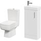 Wholesale Domestic - Nero Compact Gloss White 400mm 1 Door Floor Standing Cloakroom Vanity Unit and Toilet Suite including Paulo Toilet - White