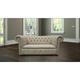 Chesterfield Kensington 2 Seater Settee Sofa Buttoned Seat Ivory Cottonseed Leather