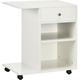 Printer Stand Rolling Cart Desk Side w/ Wheels cpu Stand Drawer White - White - Vinsetto