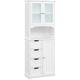 65.5' Tall Bathroom Storage Cabinet, Freestanding Bathroom Cabinet, White - white - Yaheetech