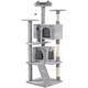 Cat Tree Kitten Tree Tower w/ 2 Condos & 2 Fur Balls & 3 Scratching Posts & 3 Platforms, Light Gray - light gray - Yaheetech