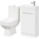 Solutions Gloss White 450mm 1 Door Cloakroom Vanity Unit and Toilet Suite - White - Wholesale Domestic