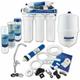 Finerfilters - 5 Stage Reverse Osmosis 50 gpd System with Diaphragm Booster Pump Domestic Under Sink ro Water Filter System by