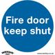 1x fire door keep shut Health & Safety Sign - Rigid Plastic 80 x 80mm Warning