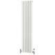 Traderad - Elliptical Tube Steel White Vertical Designer Radiator 1600mm h x 354mm w Double Panel - Central Heating - White
