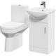 Wholesale Domestic - Neiva Gloss White 450mm 1 Door Vanity Unit and Comfort Height Toilet Suite - Silver