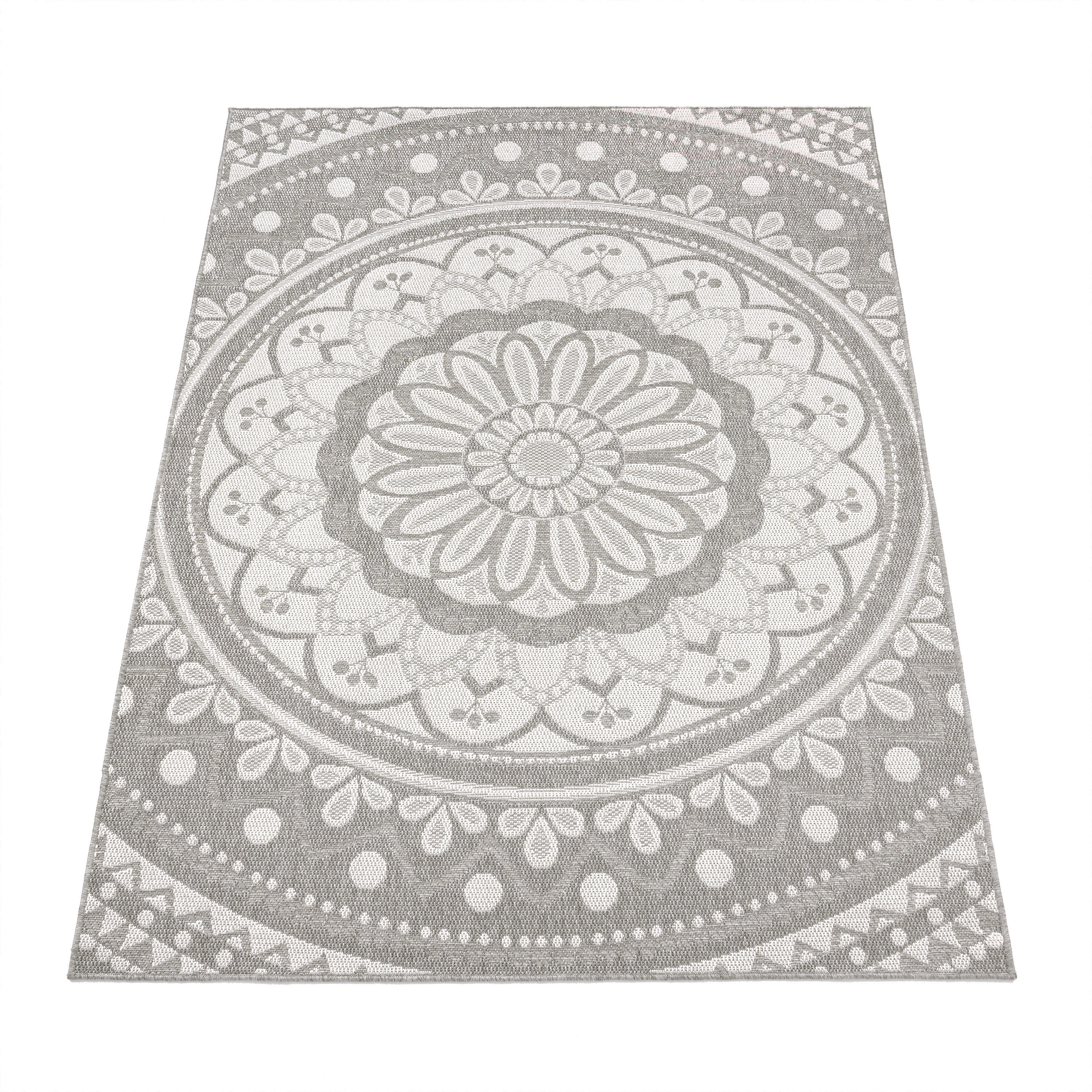 Teppich PACO HOME "Brescia 471", grau, B:240cm H:4mm L:340cm, Polypropylen, Teppiche, Flachgewebe, modernes orientalisches Design, In- und Outdoor geeignet Image