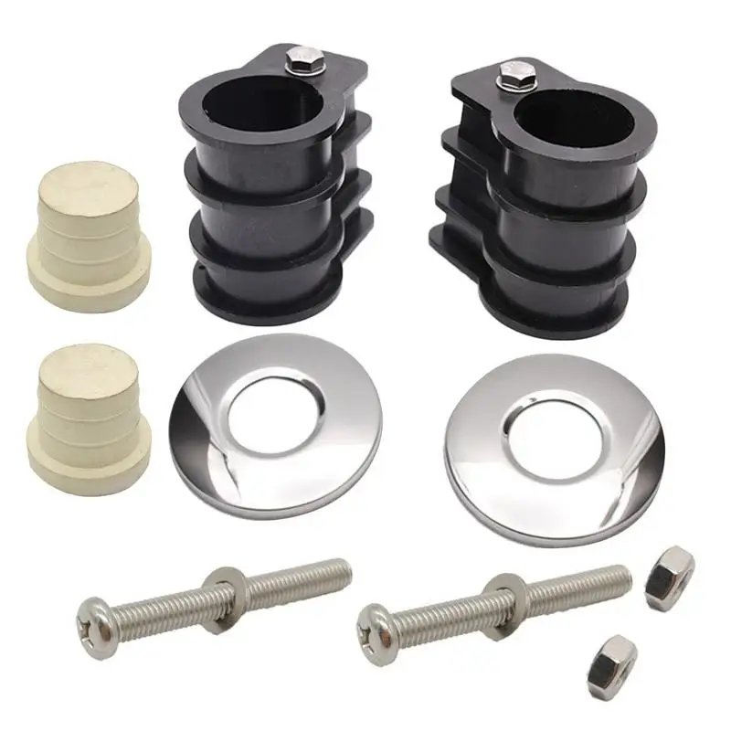 Kit de remplacement d'échelle de piscine, boulon d'échelle de piscine et pare-chocs en caoutchouc avec ancre de piscine et écusson rond de piscine