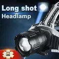 8000000LM 500W LED lampe frontale puissante lampe de poche rechargeable par USB 5000 mètres phare