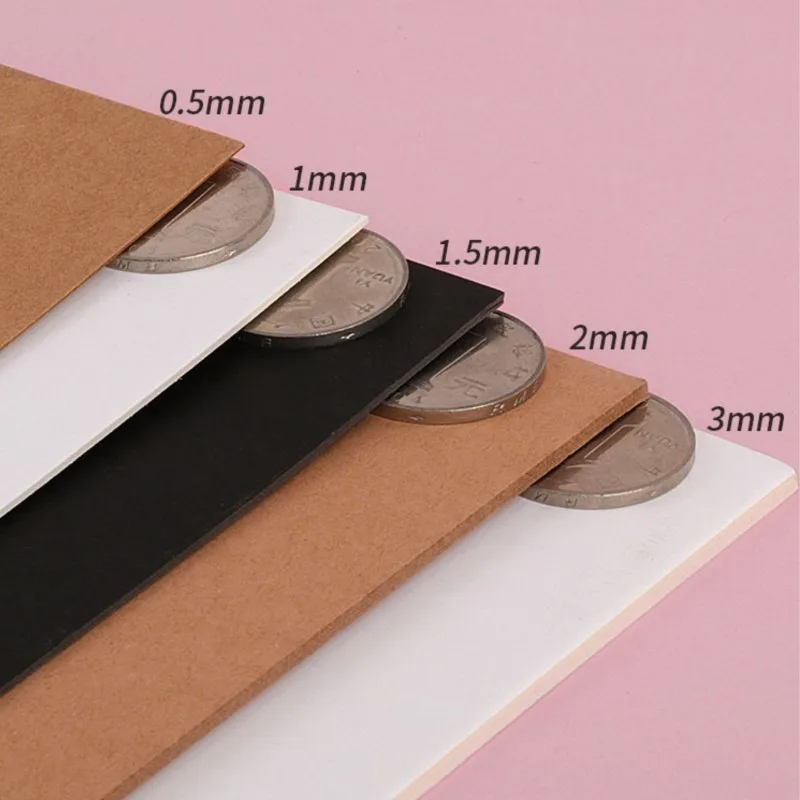 Carton dur A4 A5, épaisseur 1mm 2mm 3mm, blanc, noir, kraft, maternelle, bricolage, modèle artisanal avec optique papier cartonné