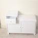 Wooden Shoe Storage Bench Shoe Ottoman Cabinet with Drawer,White