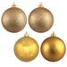 Vickerman 12" Gold 4-Finish Ball Ornament, 4 per Bag