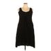 James Perse Casual Dress - Mini Scoop Neck Sleeveless: Black Solid Dresses - Women's Size X-Small