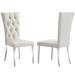 Velvet Tufted Upholstered Dining Room Chairs in Buttons Tufted High Back and Mirror Stainless Steel Legs