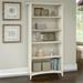 5 Shelf Bookcase Adjustable Shelves Antique White - 52 x 63