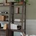 6 Shelf Leaning Bookcase Rustic Brown - 52 x 63