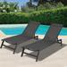 2-Piece 5-Position Adjustable Aluminum Recliner Set for Outdoor Patio, Beach, or Pool, All-Weather Furniture