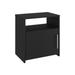 Wooden Nightstand with One Shelf,Single Door Cabinet,Metal Handle