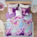 Intelligent Design Karissa Watercolor Tie Dye Printed Duvet Cover Set with Throw Pillow
