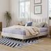 Full Upholstered Platform Bed Frame with Vertical Channel Tufted Headboard