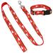 FRCOLOR 1 Set Xmas Pet Collar Leash Christmas Pet Collar Lead Dog Bandana Strap