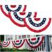 USA Pleated Fan Flag US American Bunting Flag Patriotic Half Fan Banner Flag with Canvas Header and Brass Grommets for 4th of July Memorial Day Party Outdoor Decoration