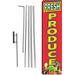 Produce Farmers Market Advertising Rectangle Feather Banner Swooper Flag Sign with Flag Pole Kit and Ground Stake