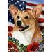 Corgi Dog Patriotic House Flag 28 X 40 Inches Fawn-White