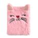Cartoon Cat Plush Notebook Fluffy Daily Planner Journal Book Pink