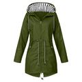 Shpwfbe Rain Jacket Women Rain Coat Women S Breathable 5Xl Large Sizes Raincoat Black Softshell Jacket Yellow Outdoor Jacket Transition Jacket Lightweight Jacket Winter Coat Army Green 5XL