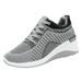 gvdentm Walking Shoes Women Women Running Walking Shoes Lady Non Slip Jogging Tennis Sneakers Breathable Grey 6.5