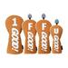 4x Covers Golf Club Protectors Golf Club Covers Wear Resistant Scratchproof Creative Golf Club Head Covers Golf Hybrid Head Covers Orange