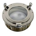 Nautical Tropical Imports 16 Inch Nickel Finish Over Solid Brass Heavy Porthole Window 5.25 Inch Deep Flange Functioning for Walls and Doors