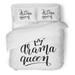 KXMDXA 3 Piece Bedding Set Drama Queen Black and White Hand Lettering Inscription Motivational Twin Size Duvet Cover with 2 Pillowcase for Home Bedding Room Decoration