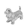 Basset Hound Dog Statue - Metallic Silver Standing Ceramic Dog Statue - Decorative Dog for Garden or Home DÃ©cor - Basset Hound Dog Outdoor Statue - (10.5â€� x 4.0â€� x 6.0â€�)