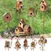 Corashan Birdhouse Garden Stakes Metal Bird House with Pole Large Bird Houses for Courtyard Backyard Patio Outdoor Garden Decor Copper Birdhouse Poles