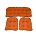 3 Piece Wicker Cushion Set - Clay/Pottery/Rust Orange Indoor/Outdoor Fabric Cushion for Wicker Loveseat Settee & 2 Matching Chair Cushions