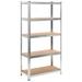 Dcenta 5-Layer Shelf Steel and Engineered Wood Storage Organizer Shelves Display Rack for Kitchen Bathroom Warehouse Basement Laundry 35.4 x 17.7 x 70.9 Inches (L x W x H)