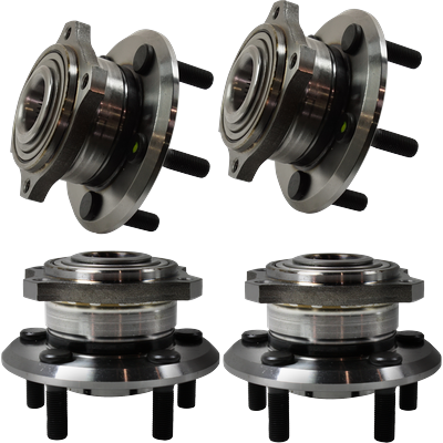 2011 Chrysler 300 Front and Rear, Driver and Passenger Side Wheel Hubs, With Bearing, Sedan, All Wheel Drive