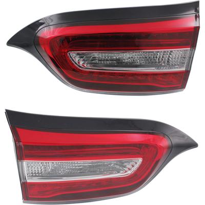 2017 Jeep Cherokee Driver and Passenger Side, Inner Tail Lights, with Bulb, Halogen/LED, Mounts On Liftgate, CAPA Certified