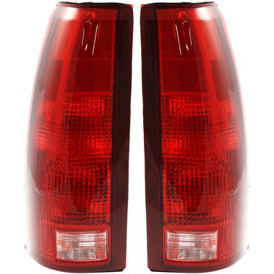 1995 Chevrolet C2500 Driver and Passenger Sides Tail Lights, with Bulbs, Halogen, For Models without 15,000 Lbs. Gross Vehicle Weight