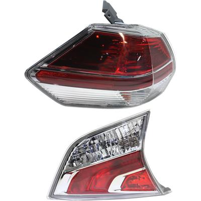 2016 Nissan Rogue Driver Side, Inner and Outer Tail Lights, with Bulb, Inner - LED, Outer - Halogen, Japan, Korea or USA Built Vehicle, Mounts On Liftgate