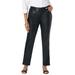 Plus Size Women's Faux Leather Trouser by Jessica London in Black (Size 14 W)