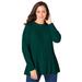 Plus Size Women's Cable Peplum by Jessica London in Emerald Green (Size M)