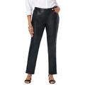 Plus Size Women's Faux Leather Trouser by Jessica London in Black (Size 14 W)